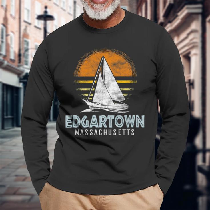 Nautical Boat Edgartown Massachusetts Yacht Club Long Sleeve T-Shirt Gifts for Old Men