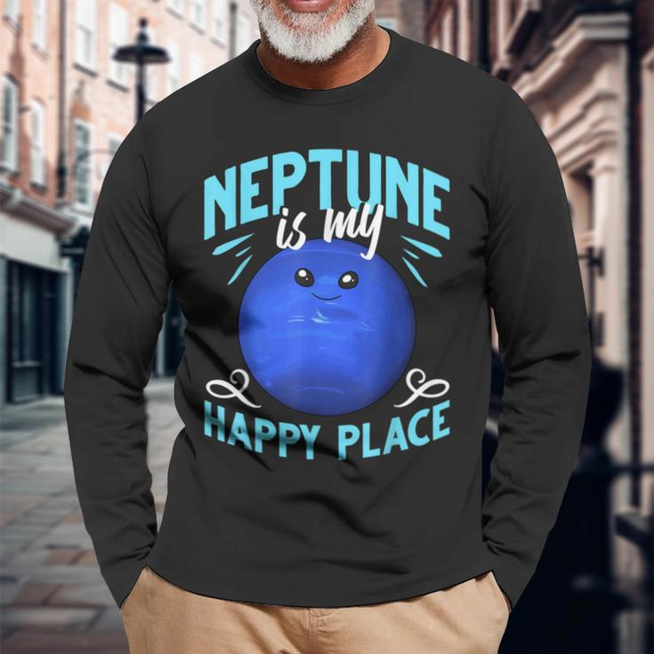 Neptune Planet Ring Solar System Long Sleeve T-Shirt Gifts for Old Men