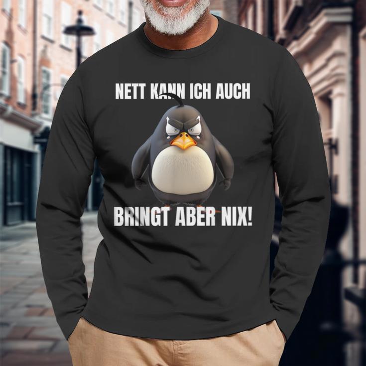 Nett Kann Ich Auch Bringt Aber Nix Penguin Montag Langarmshirts Geschenke für alte Männer