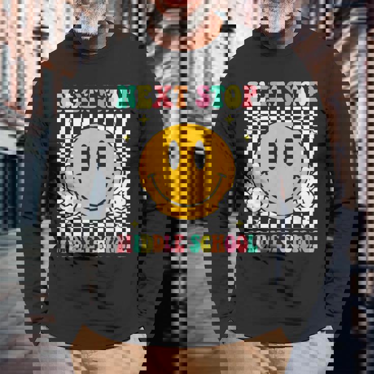 Next Stop Middle School Elementary School Graduation 2024 Long Sleeve T-Shirt Gifts for Old Men