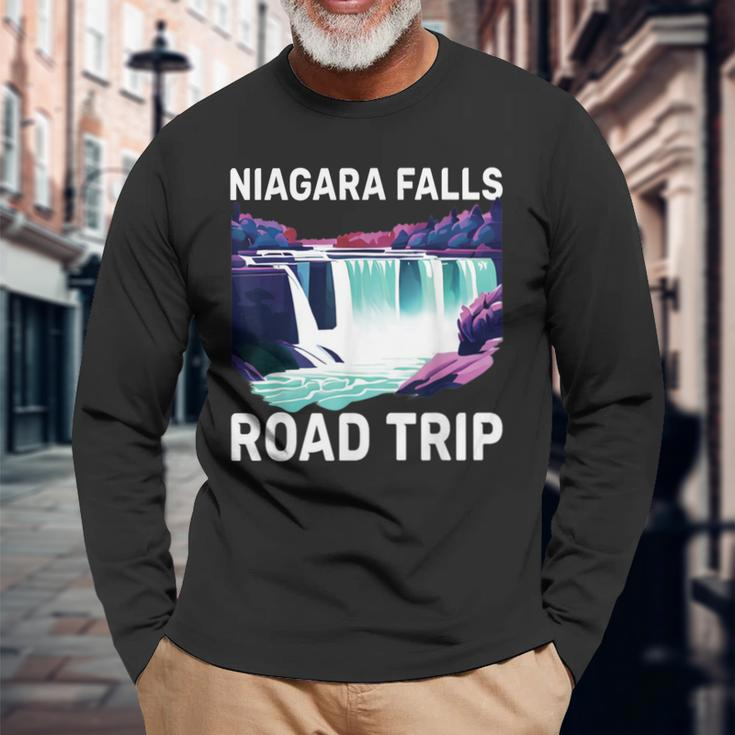 Niagara Falls Road Trip Souvenir Summer Vacation Niagara Long Sleeve T-Shirt Gifts for Old Men