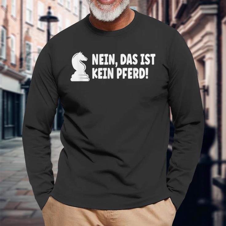 No Das Ist Kein Pferd Chess Player Langarmshirts Geschenke für alte Männer