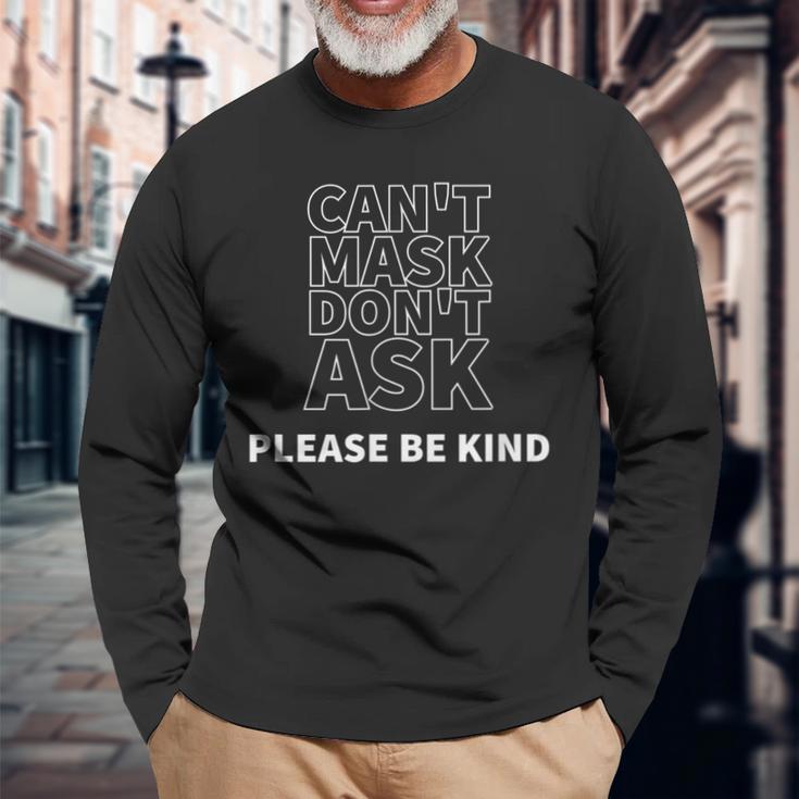 No Mask Don't Ask Anti Mask Protest Rights Long Sleeve T-Shirt Gifts for Old Men