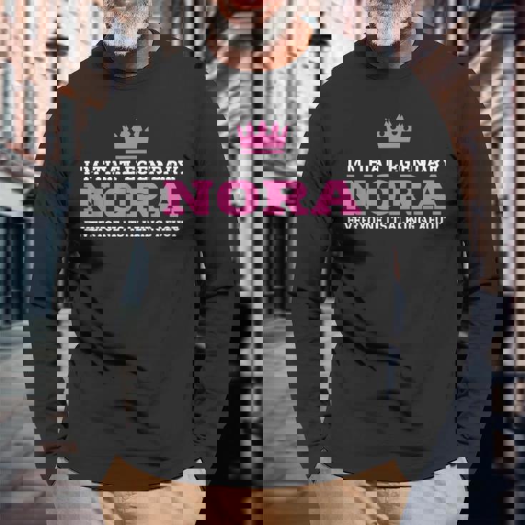 Nora Nombre Personal Lindo Divertido Nora Camiseta de manga larga Regalos para ancianos