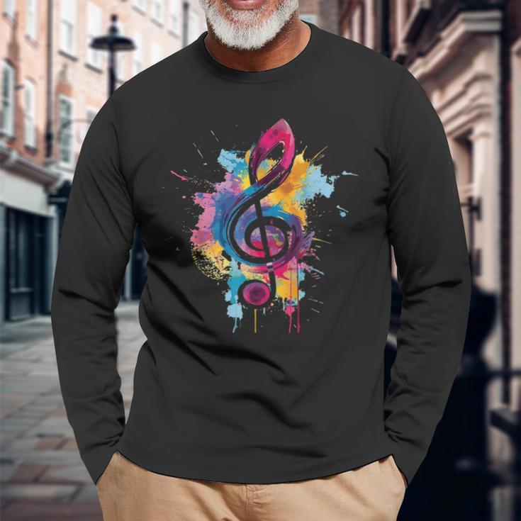 NotenschlüsselMusiker & Musik Geschenkidee Gitarre Langarmshirts Geschenke für alte Männer