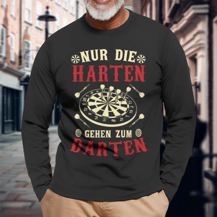 Nur Die Harten Gehzum Darten Dart Langarmshirts Geschenke für alte Männer