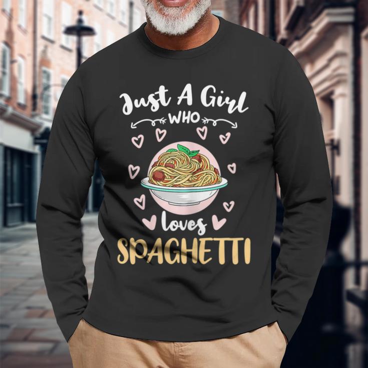 Nur Ein Mädchen Das Spaghetti Liebt Langarmshirts Geschenke für alte Männer