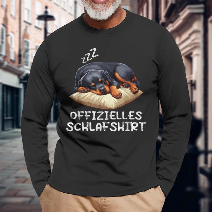 Offizielles Schlaf Rottweiler Hund Hundeliebhaber Hunde Langarmshirts Geschenke für alte Männer