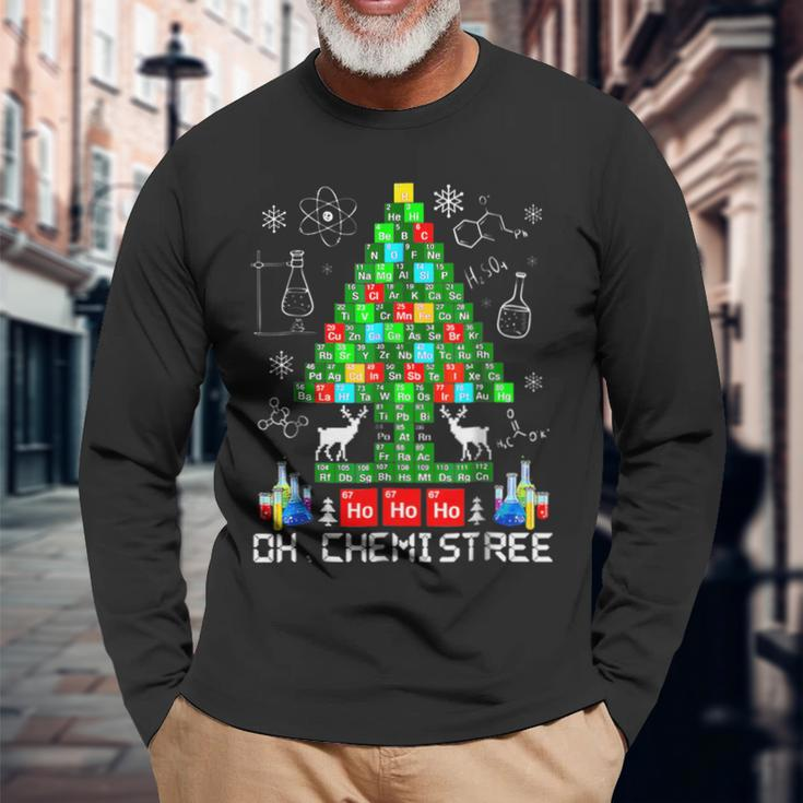 Oh Chemistree Science Christmas Tree Chemistry Chemist Long Sleeve T-Shirt Gifts for Old Men