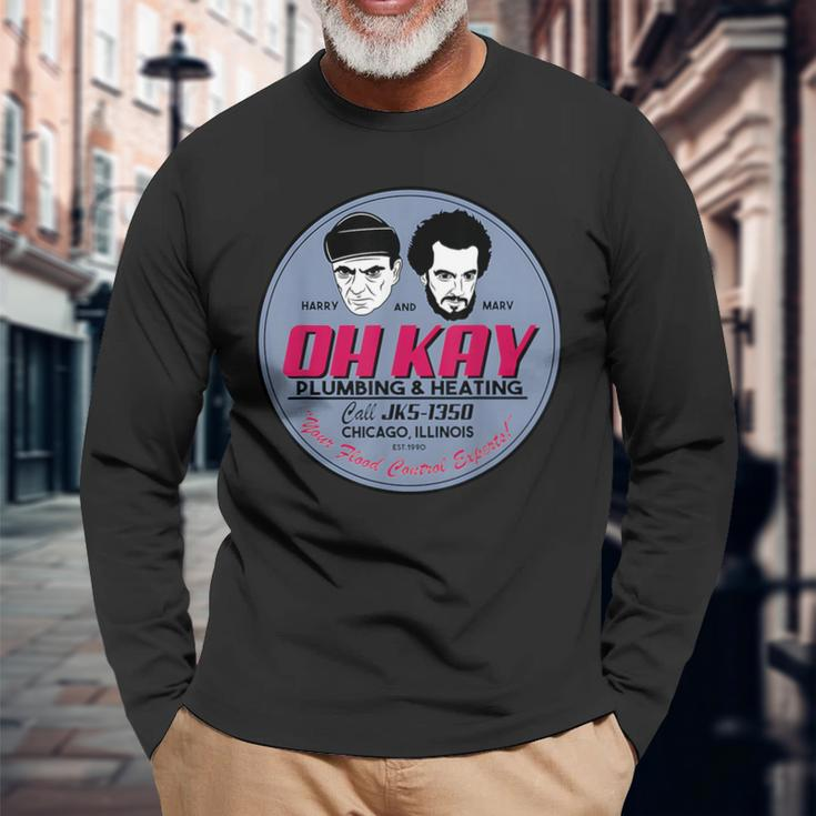Oh Kay Bandits Plumbing Heating The Wet 90S Long Sleeve T-Shirt Gifts for Old Men