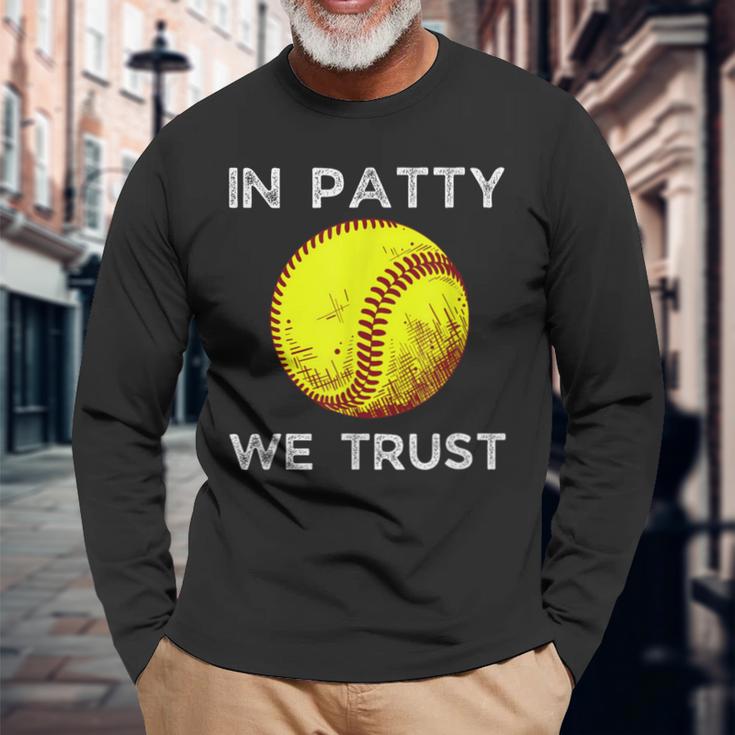 Oklahoma In Patty We Trust Softball Boomer Long Sleeve T-Shirt Gifts for Old Men