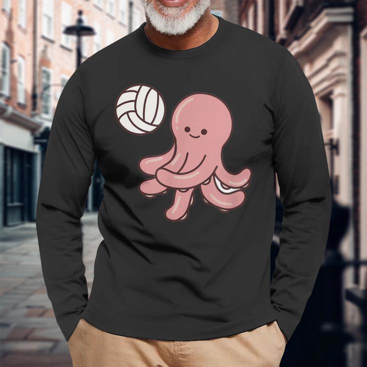 Oktopusolleyball Spieler Ballsportarten Langarmshirts Geschenke für alte Männer