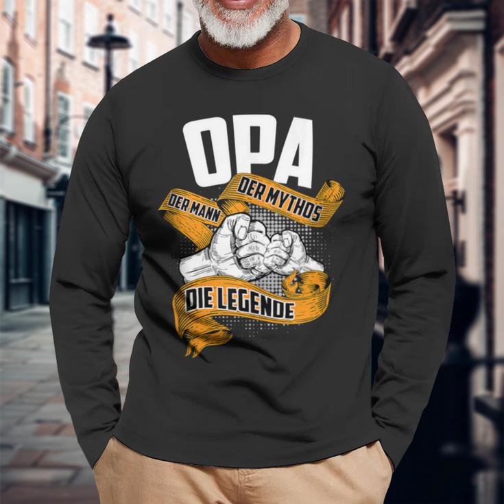 Opa Der Mann Der Mythos Die Legende Geschenk Großvater Papa Langarmshirts Geschenke für alte Männer