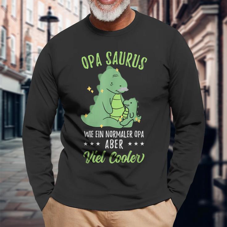 Opa Saurus Lustigesatertag Langarmshirts Geschenke für alte Männer