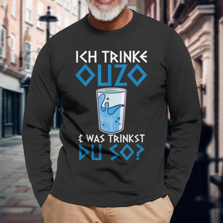 Ouzo Trinker Langarmshirts - Lustiges Griechenland Motiv für Griechen Geschenke für alte Männer