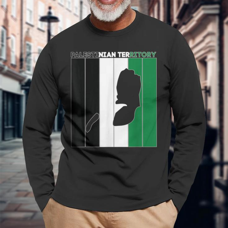 Palestinian Territory Country Borders Long Sleeve T-Shirt Gifts for Old Men