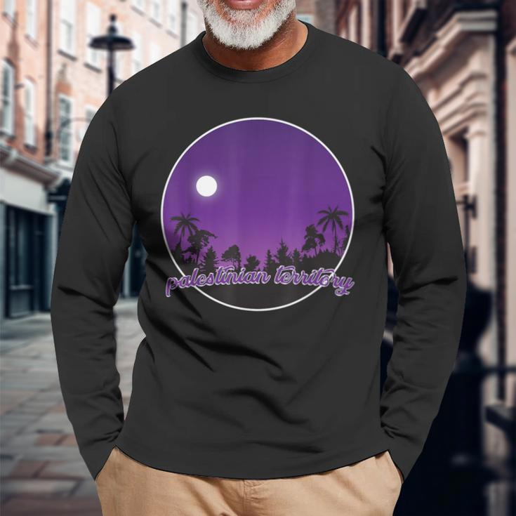 Palestinian Territory By Night With Palms Long Sleeve T-Shirt Gifts for Old Men