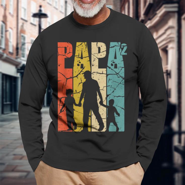 Papa 2 Söhne Dad Hoch 2 Zweifachater Zwillingpapa S Langarmshirts Geschenke für alte Männer