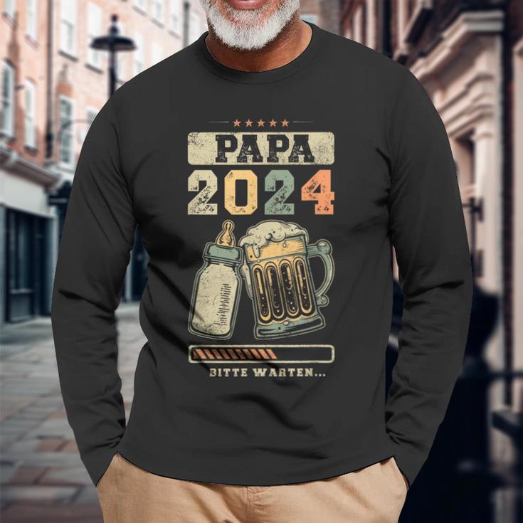 Papa 2024Aterschaft Baby Ankündigung Werdenderater Langarmshirts Geschenke für alte Männer