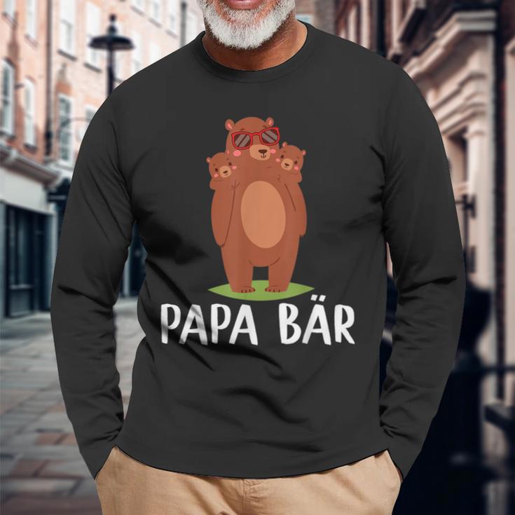 Papa Bär 2 Kinderateratertag Geschenk Herren Männer Langarmshirts Geschenke für alte Männer