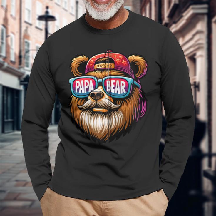 Papa Bär Papa Bearatertagsgeschenk Für Papa Spruch Lustig Kapuzenjacke Langarmshirts Geschenke für alte Männer