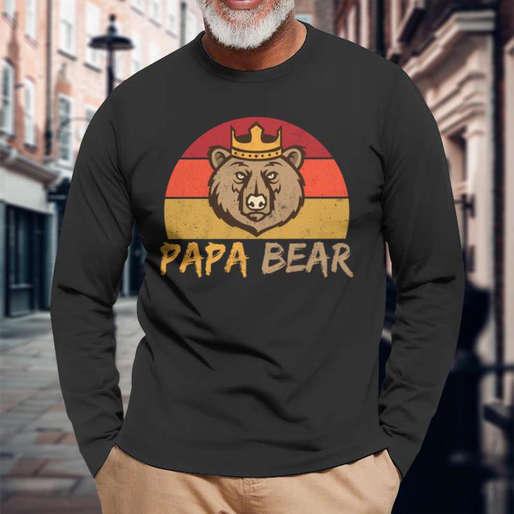 Papa Bär Papa Wildingatertagintage Langarmshirts Geschenke für alte Männer