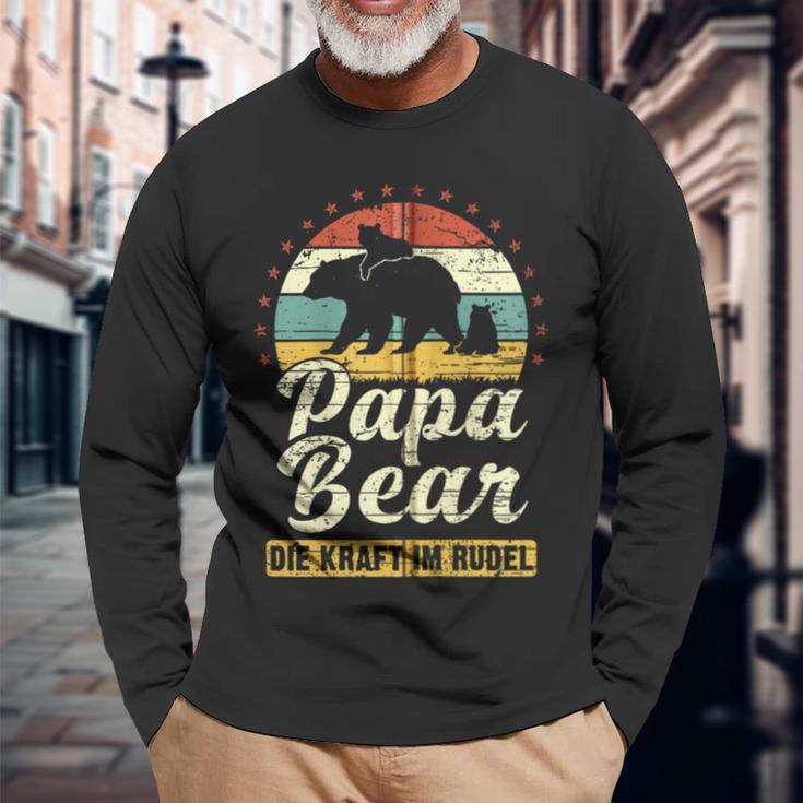 Papa Bear 2 Bären-Welpen Papa 2 Kinderatertag Bär Kapuzenjacke Langarmshirts Geschenke für alte Männer