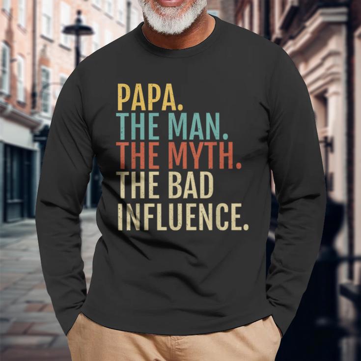 Papa-Der Mann-Mythos Schlechter Einfluenz Langarmshirts Geschenke für alte Männer