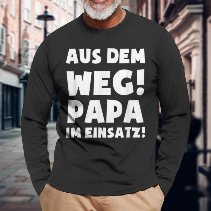 Papa Im Einsatz Father's Day Father Langarmshirts Geschenke für alte Männer