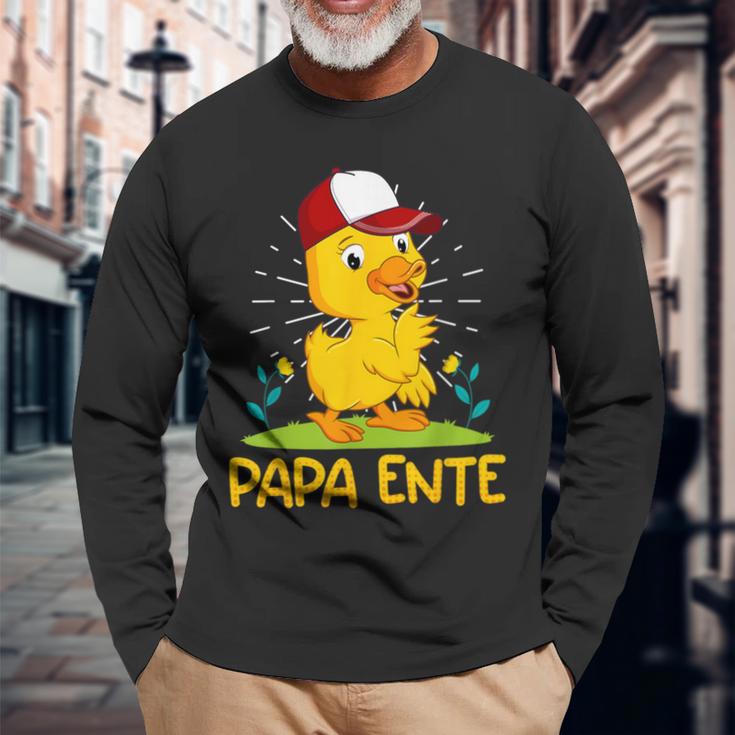 Papa Ente Entenliebhaber Männer Enten Langarmshirts Geschenke für alte Männer