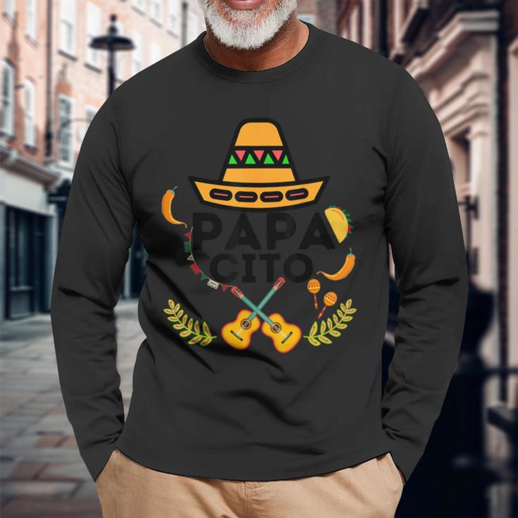 Papa-Familie Cinco De Mayo Passendes Paar Mexikanischer Papacito Langarmshirts Geschenke für alte Männer