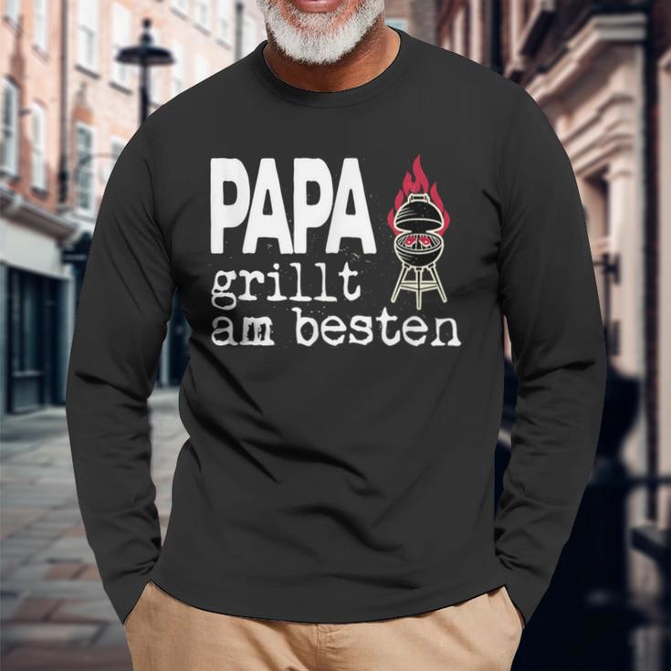 Papa Grillt Am Beste Griller Am Ort Langarmshirts Geschenke für alte Männer