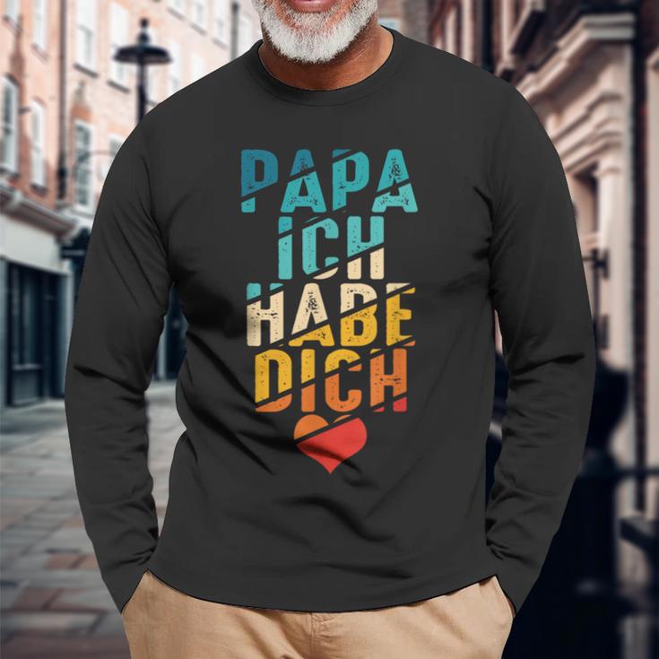 Papa Ich Habe Dich Liebe Father Family Bester Papa Langarmshirts Geschenke für alte Männer