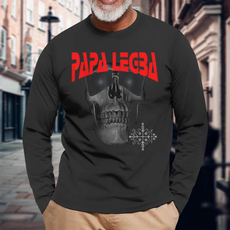 Papa Legba Lwa Papa Legbaoodoo Hoodo Loaeve S Langarmshirts Geschenke für alte Männer