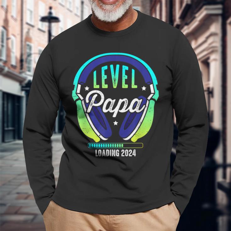 Papa Level Loading Schwangerschafterkünden Baby Party 2024 Langarmshirts Geschenke für alte Männer