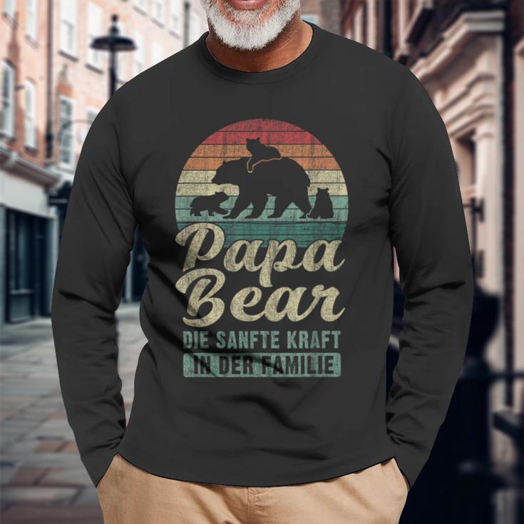 For Papa Mit Drei Kindern Papa 3 Children's Langarmshirts Geschenke für alte Männer