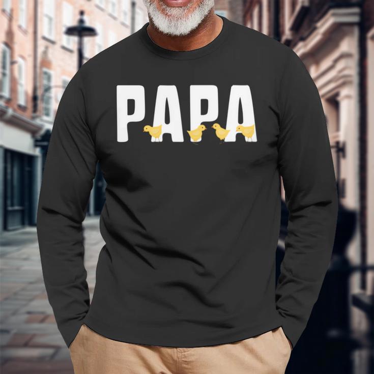 Papa Mit Seinen Küken Geschenkatertag Ankündigung Baby Langarmshirts Geschenke für alte Männer