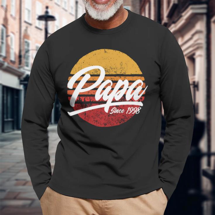 Papa Seit 1998 23 Geburtstag 23 Jahre Als Papa Retro Langarmshirts Geschenke für alte Männer