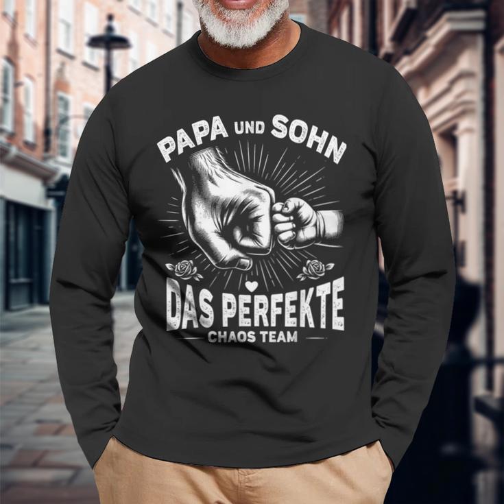 Papa Und Sohn Das Perfekte Chaos Team Father's Birthday Langarmshirts Geschenke für alte Männer