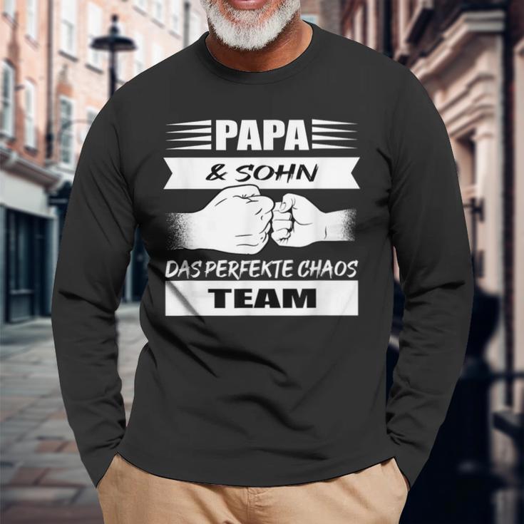 Papa Und Sohn Das Perfekte Chaos Teamatertag Langarmshirts Geschenke für alte Männer