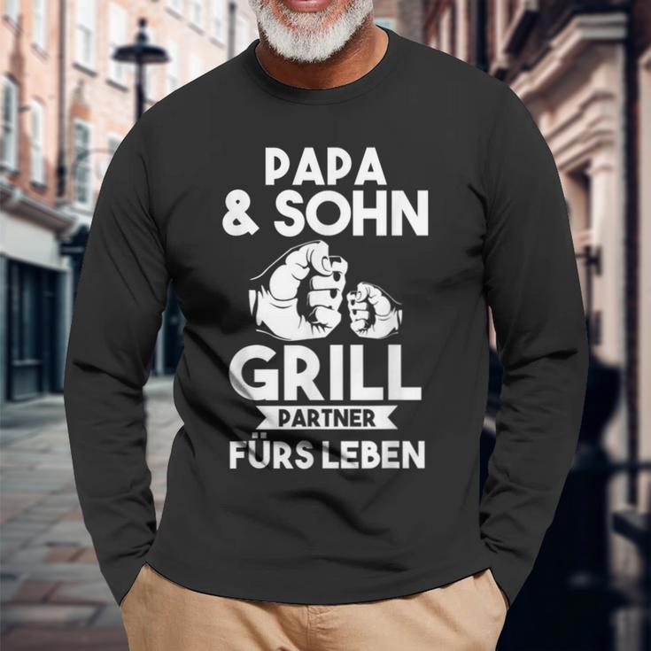 Papa Und Sohn Grillmeister Grilling Langarmshirts Geschenke für alte Männer