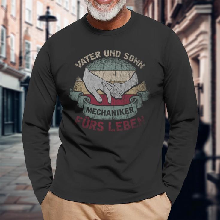 Papa Und Sohn Mechanikerater Freundschaft Dadatertag Langarmshirts Geschenke für alte Männer