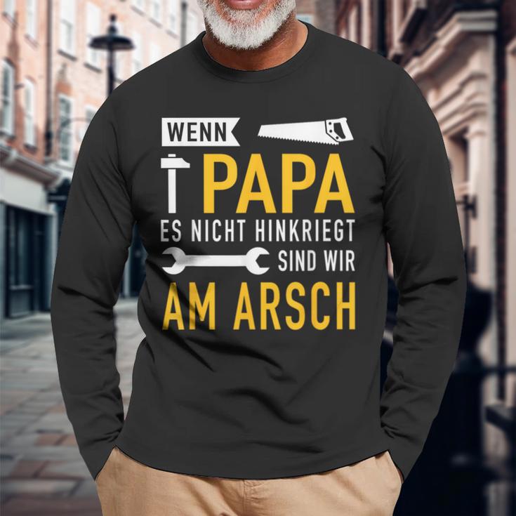 Papaater Nicht Hinkriegt Reparieren Kann Saying S Langarmshirts Geschenke für alte Männer