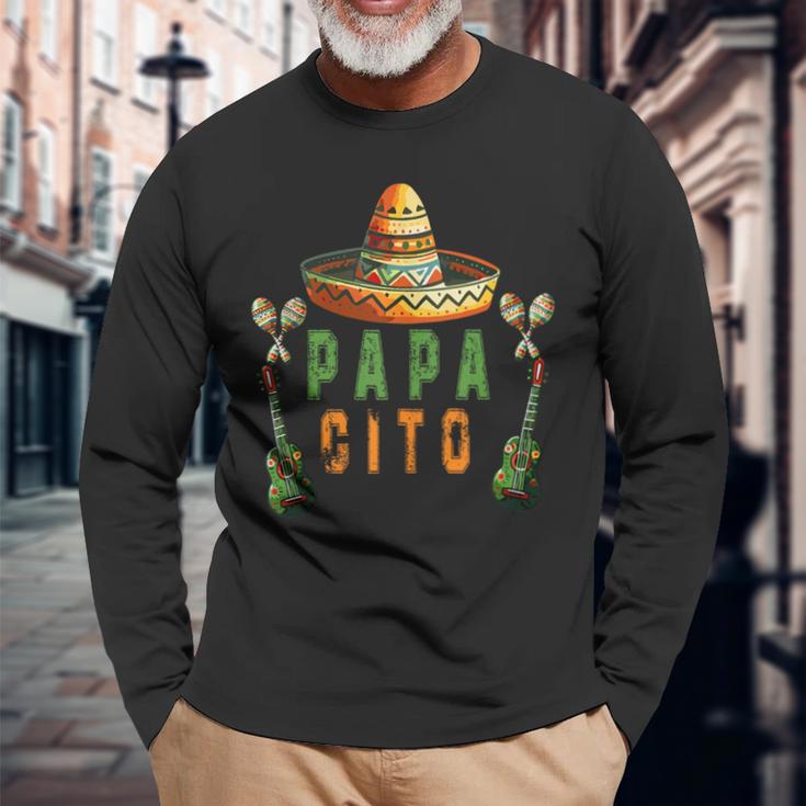 Papacito Lustiger Mexikanischer Papa Cinco De Mayoatertag Langarmshirts Geschenke für alte Männer