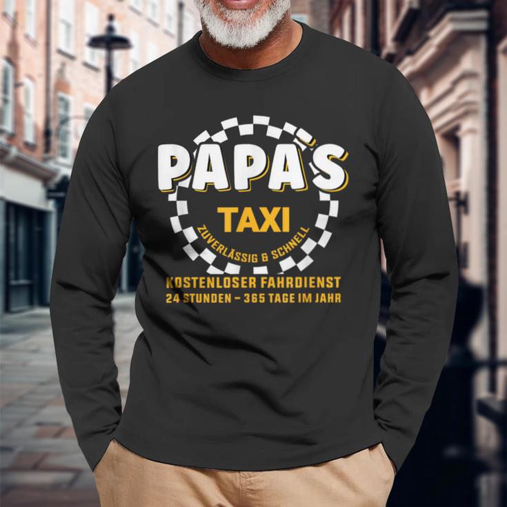 Papa's Taxi Chauffeur Auto Fahrt Bringt Und Holen Langarmshirts Geschenke für alte Männer