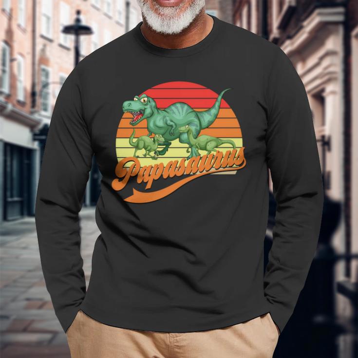 Papasaurus Lustigesater Papa Dino Langarmshirts Geschenke für alte Männer