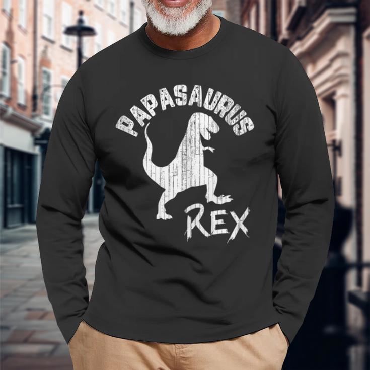 Papasaurus Rex Papa Dinosaurier Lustigesatertagsgeschenk Langarmshirts Geschenke für alte Männer