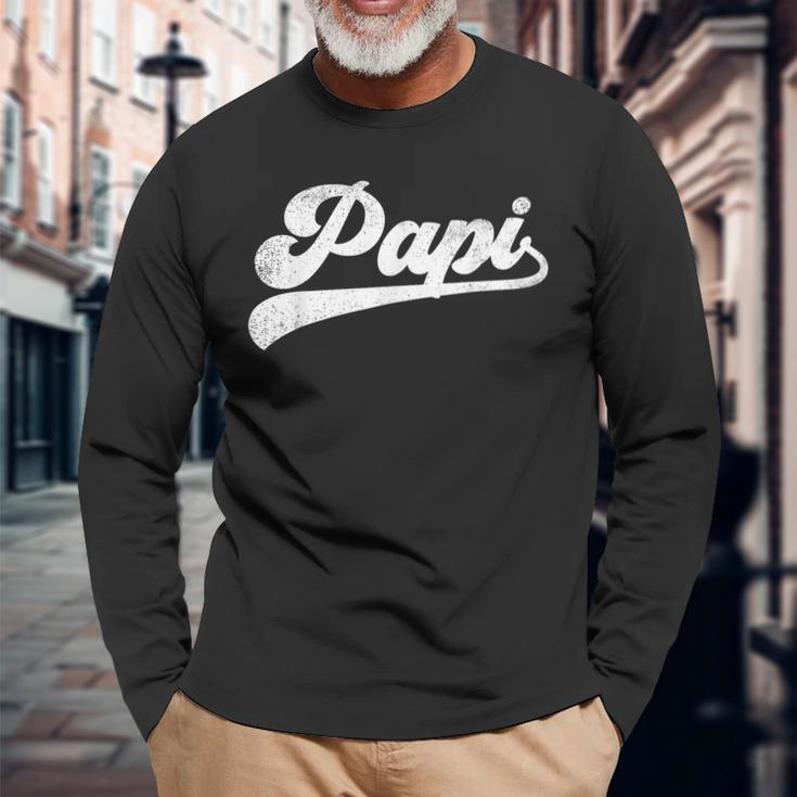 Papi Father's Day Papi Long Sleeve T-Shirt Gifts for Old Men