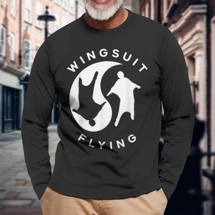 Parachutist Parachuting Skydiver Wingsuit Flying Long Sleeve T-Shirt Gifts for Old Men