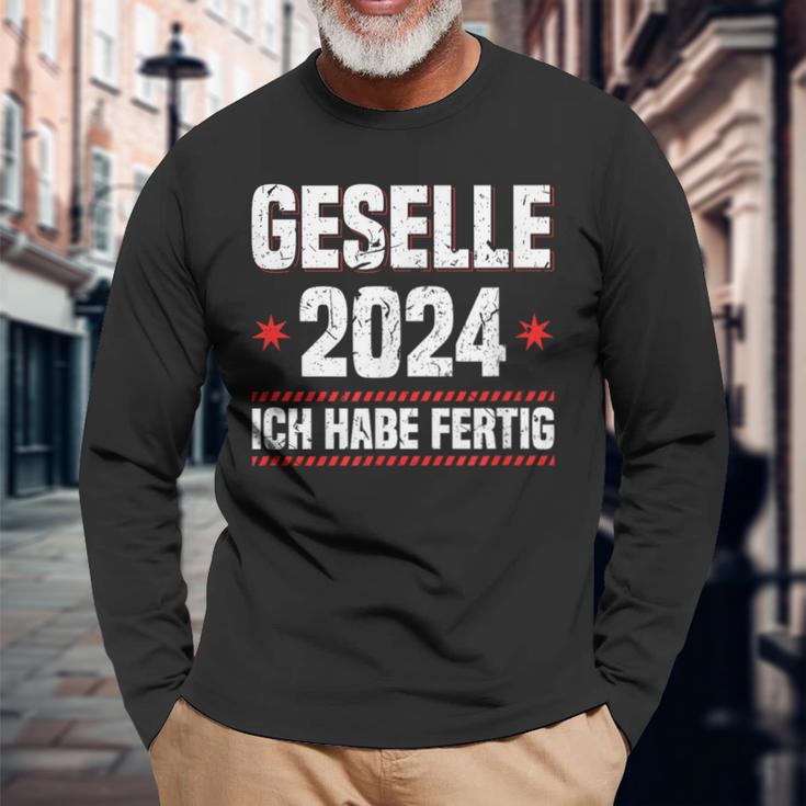 Passed Exam Geselle 2024 Azubi Langarmshirts Geschenke für alte Männer